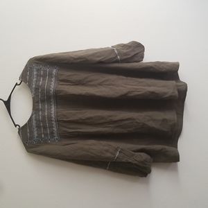 Green Peasant blouse